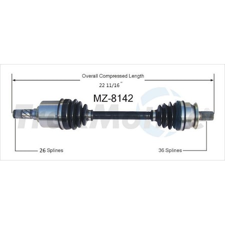 Surtrack Axle Cv Axle Shaft, Mz-8142 MZ-8142